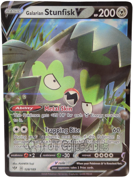 Galarian Stunfisk V 128/189 Darkness Ablaze Pokemon TCG Ultra Rare