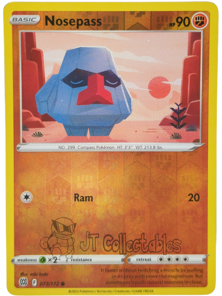 Nosepass 073/172 Reverse Holo Brilliant Stars Pokemon TCG 2022